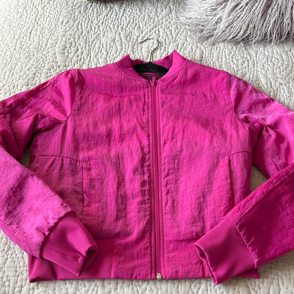 Vibrant Magenta Reversible Bomber Jacket - Picture 3 of 5